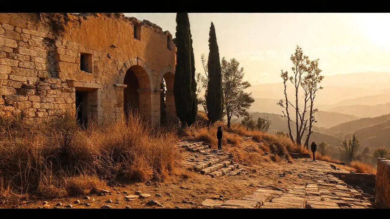 Ruinas antiguas se alzan en paisaje vasto
