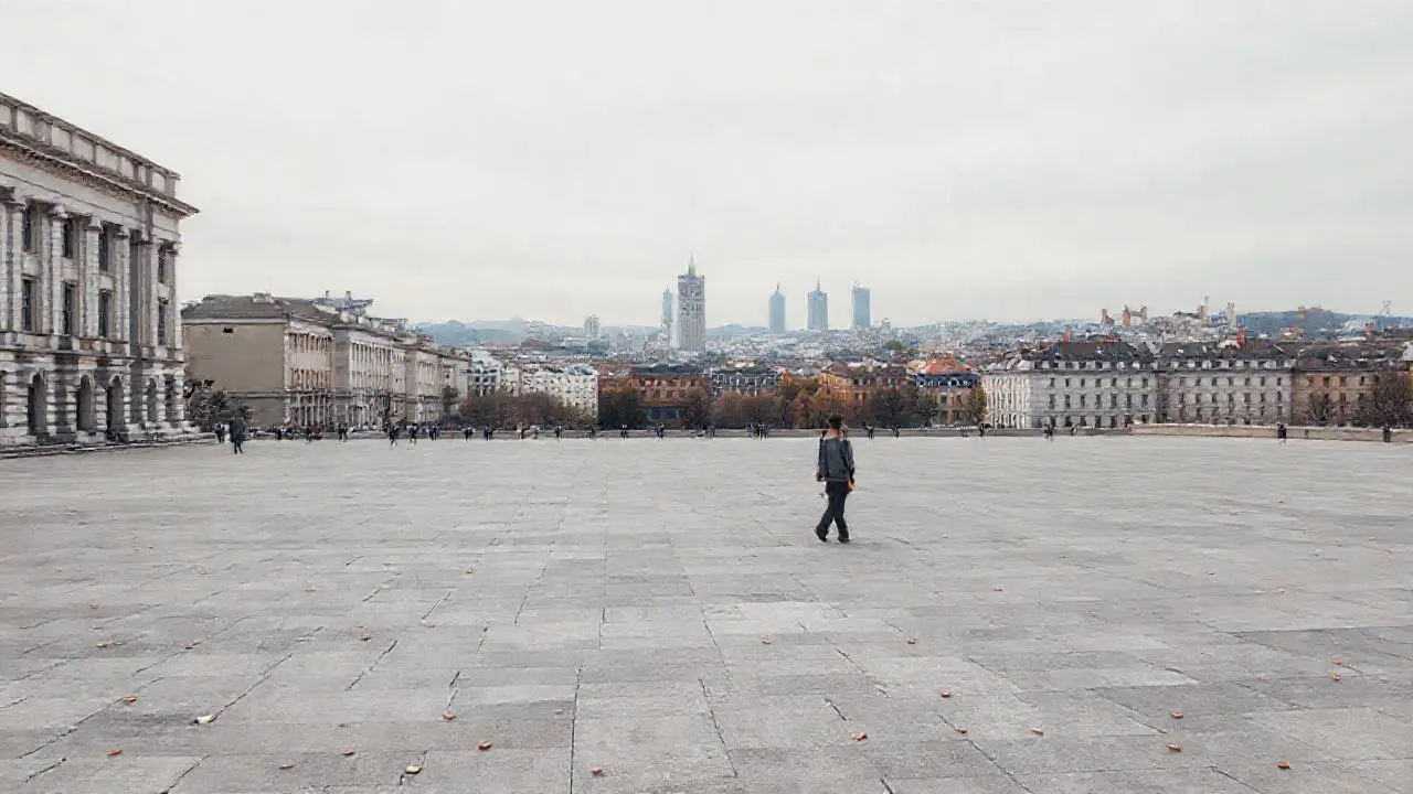 Paisaje urbano tranquilo, sutil y difuso