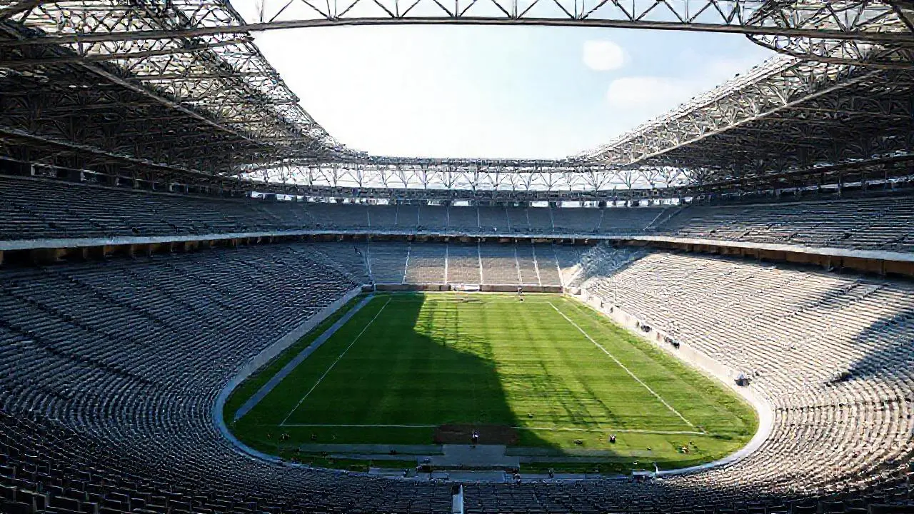 Inmenso estadio, espacio abierto y atmosférico