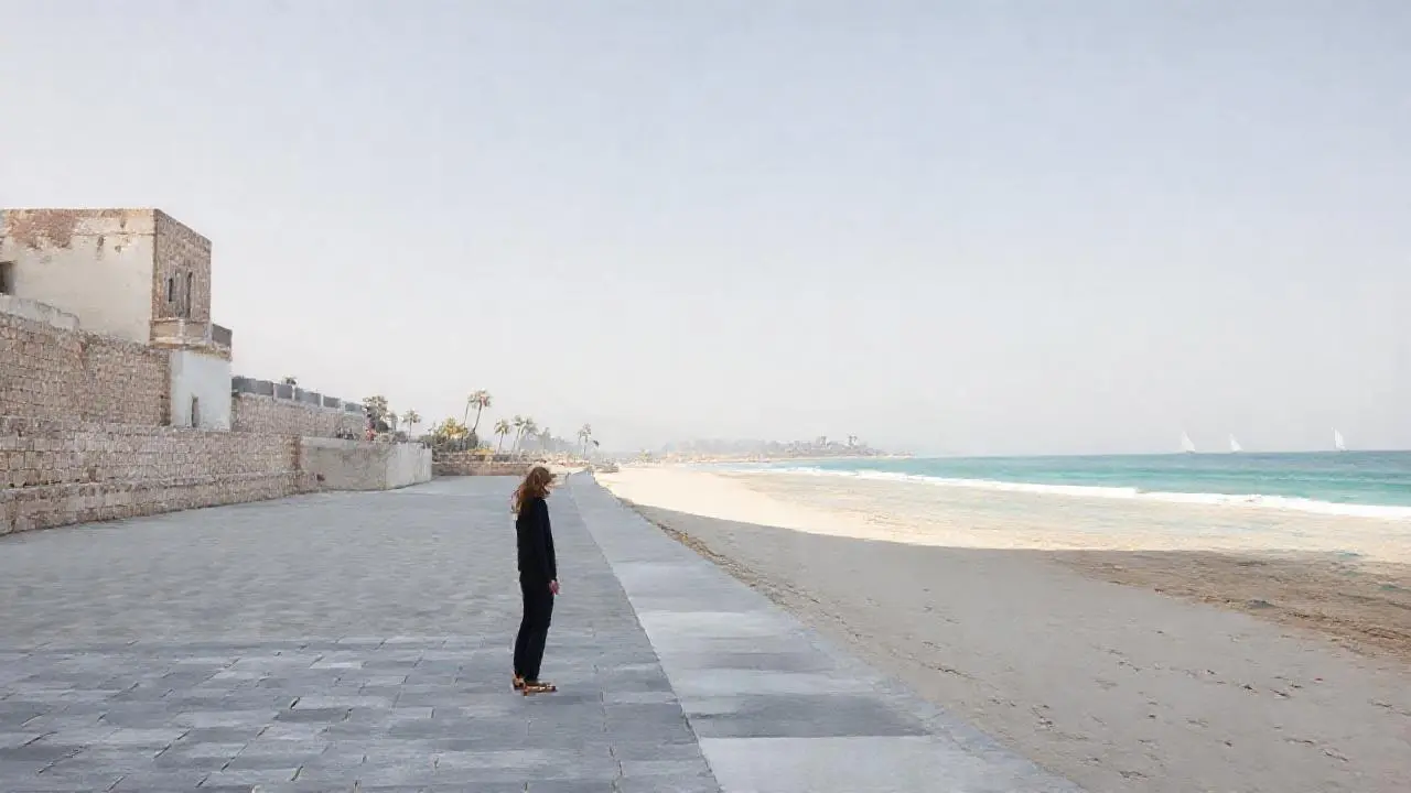 Tranquila playa, ambiente costero sereno