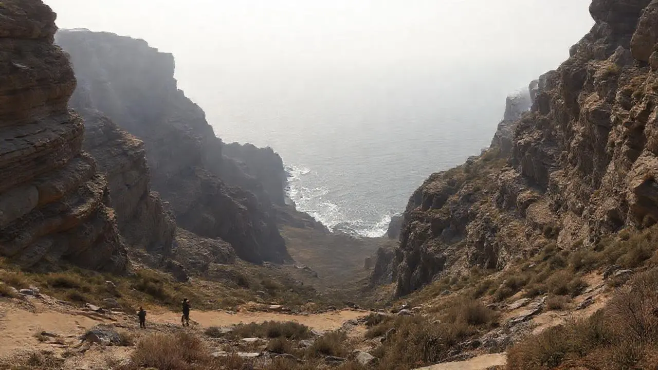 Costa rocosa, amplia y serena