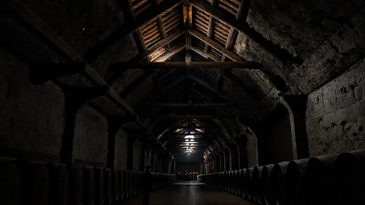 Bodega antigua, solemne y profunda
