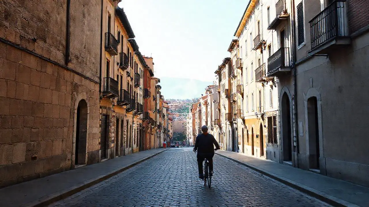 Calle antigua y tranquila, atmósfera serena