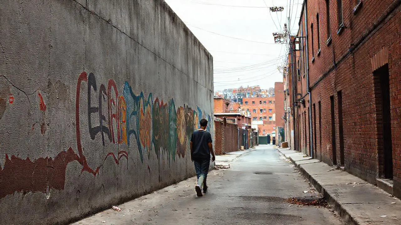 Calle urbana, tranquila y ligeramente difusa
