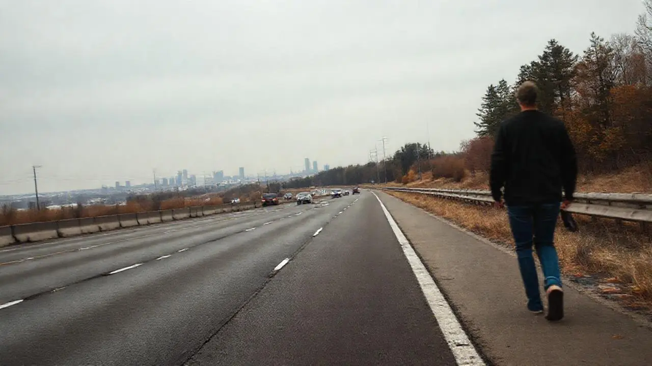Autos difusos en carretera solitaria y lejana