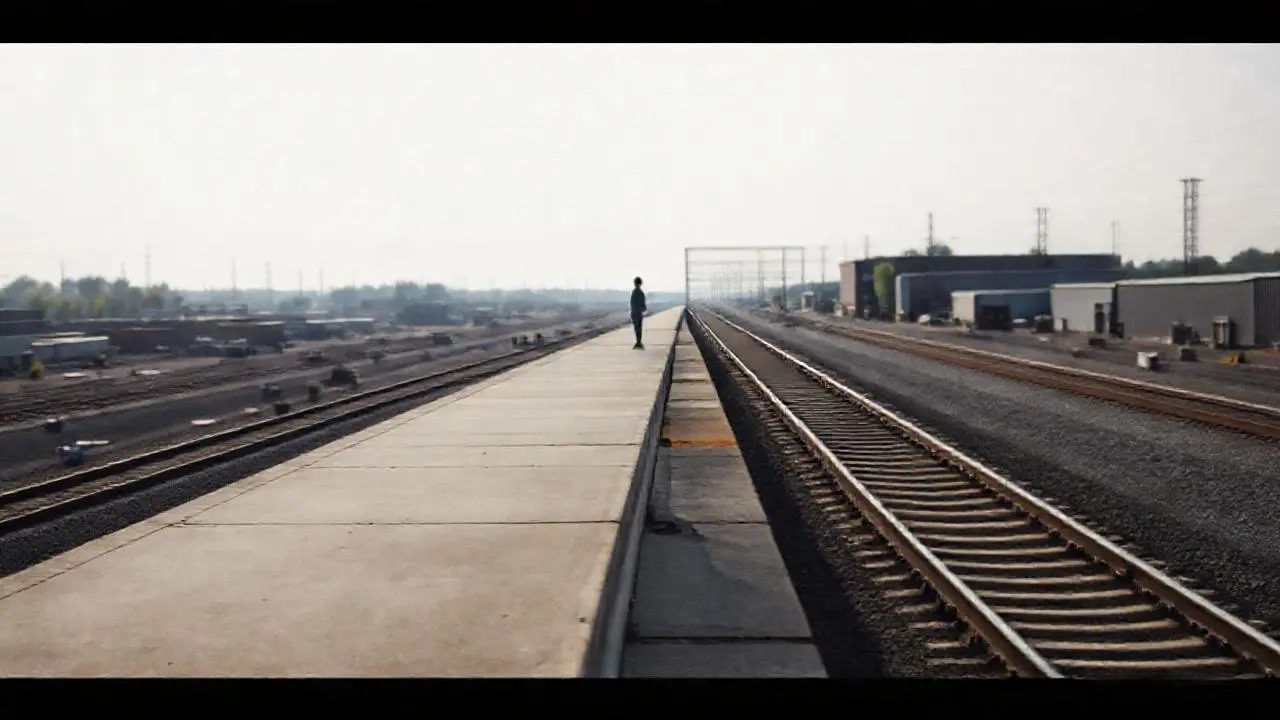 Un paisaje industrial tranquilo y vasto