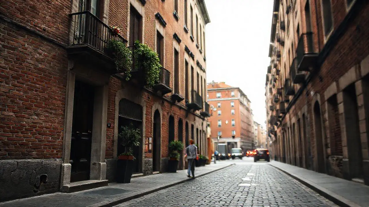 Callé urbana, melancólica y ligeramente borrosa