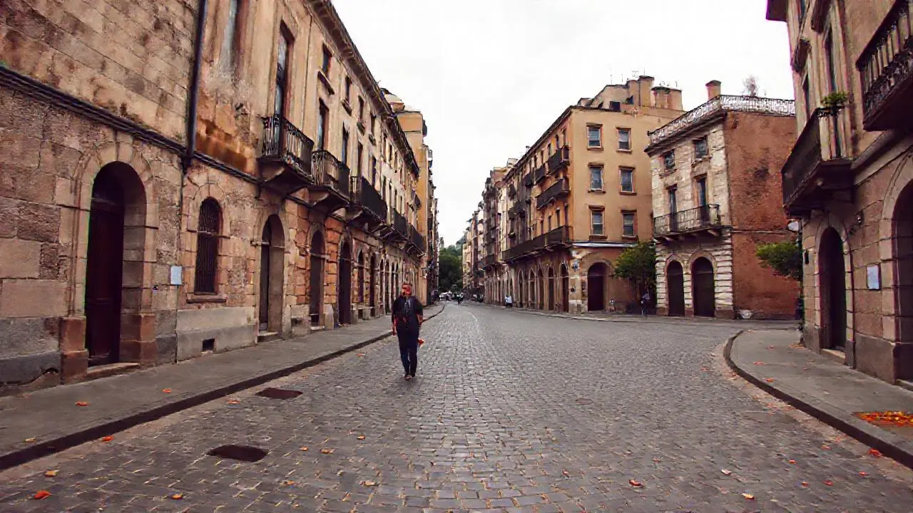 Calle antigua, ambiente urbano y melancólico