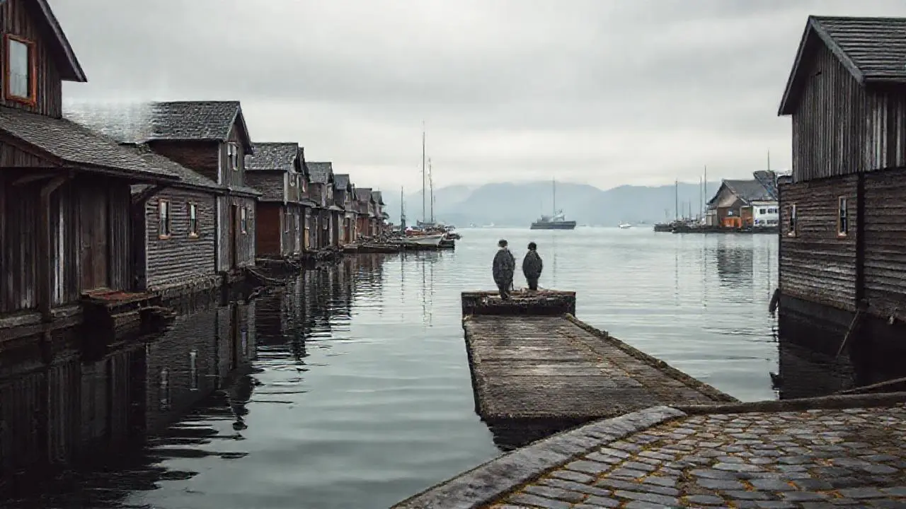 Paz melancólica en un puerto antiguo