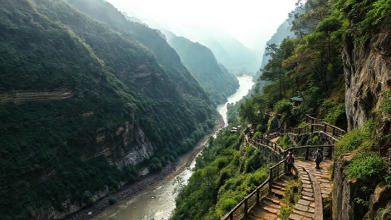Paisaje montañoso, vasto, sereno y natural