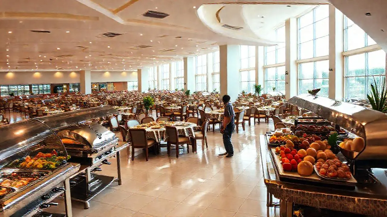 Ambiente cálido y abundante en un buffet