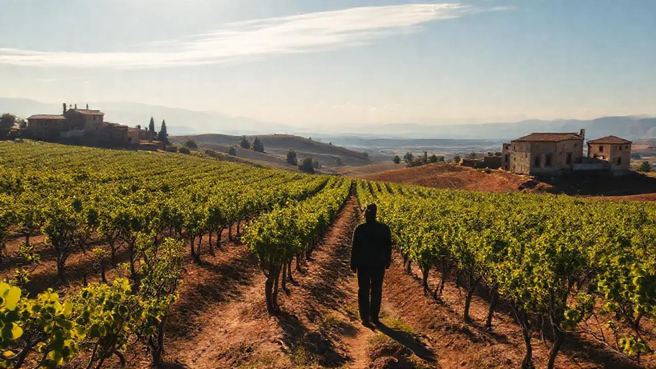 Paisaje rural tranquilo, cálido y vasto