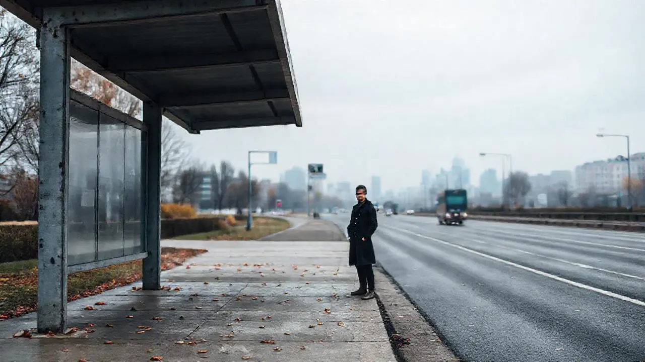 Escena urbana melancólica y silenciosa