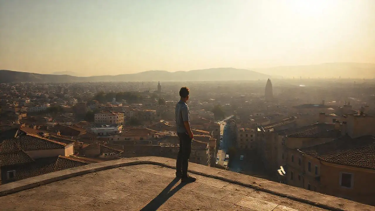 Ciudad cálida, tranquila, y ligeramente difusa