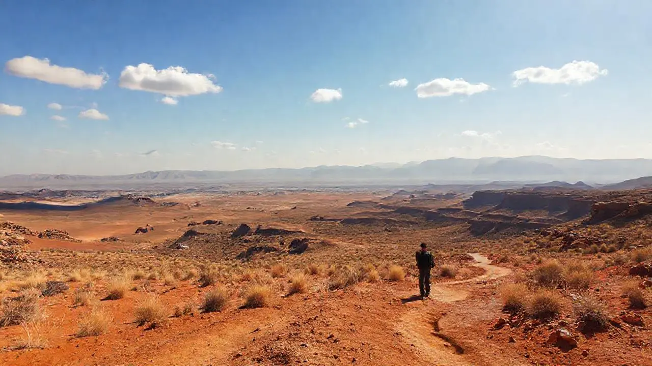 Paisaje árido y extenso bajo el sol