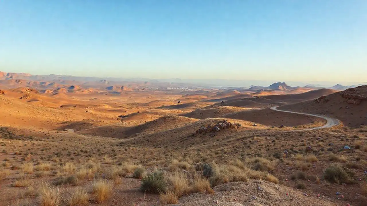 Paisaje árido, vasto, silencioso y sereno