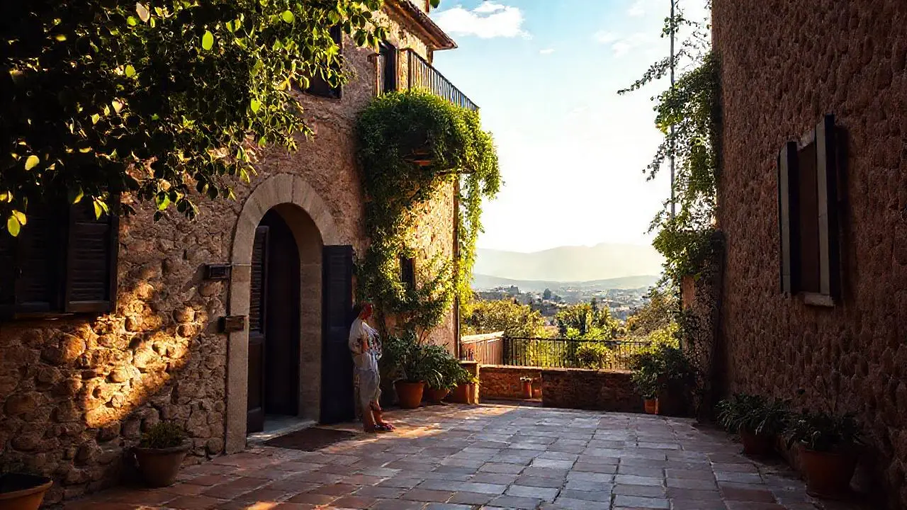 Paz mediterránea bajo luz suave y cálida