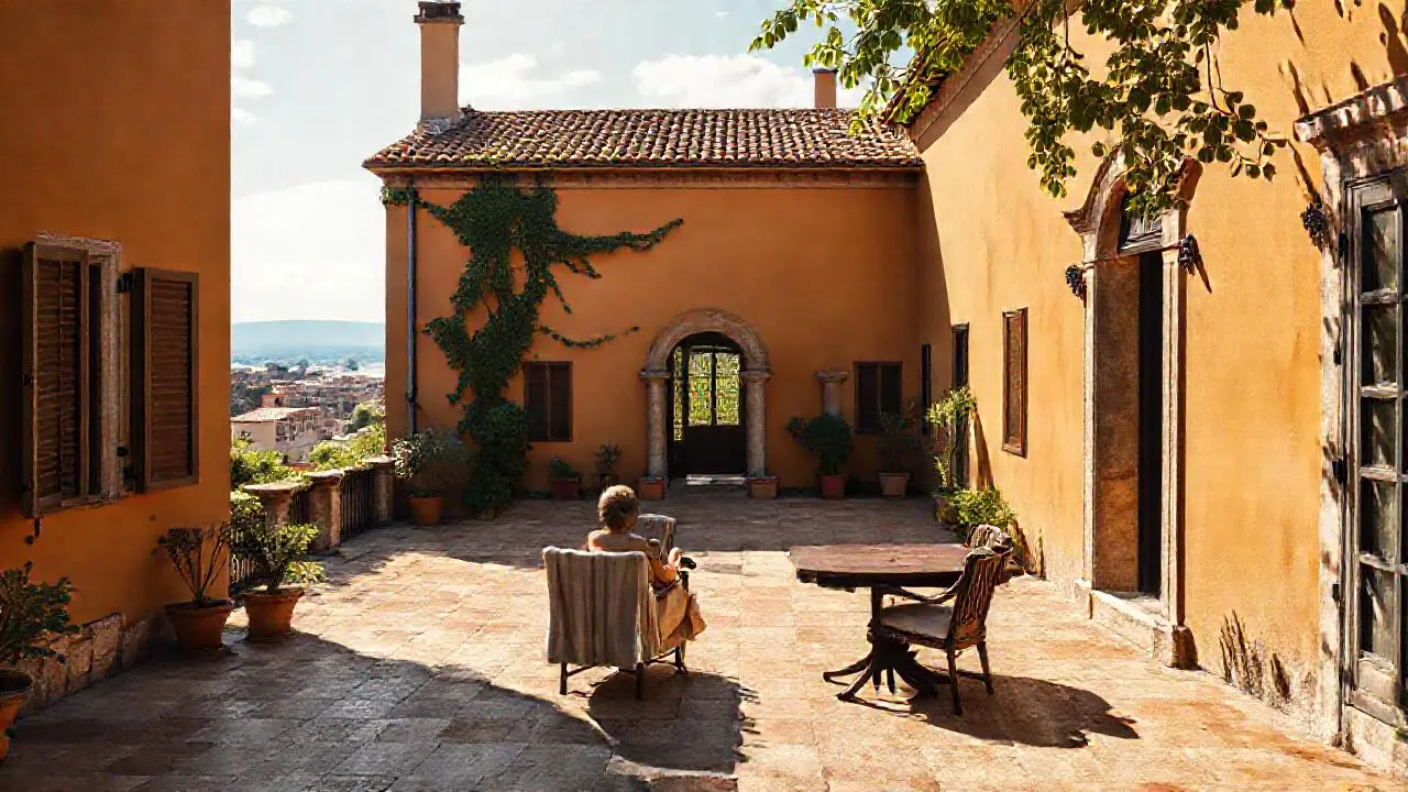 Tranquila escena mediterránea, cálida y luminosa