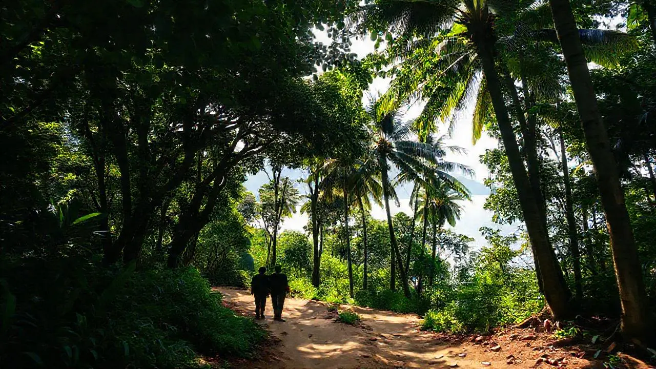 Selva exuberante, un caminante en calma