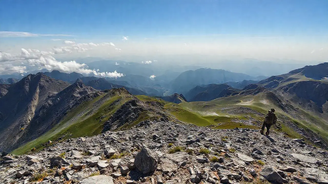 Paisaje montañoso, inmenso y sereno