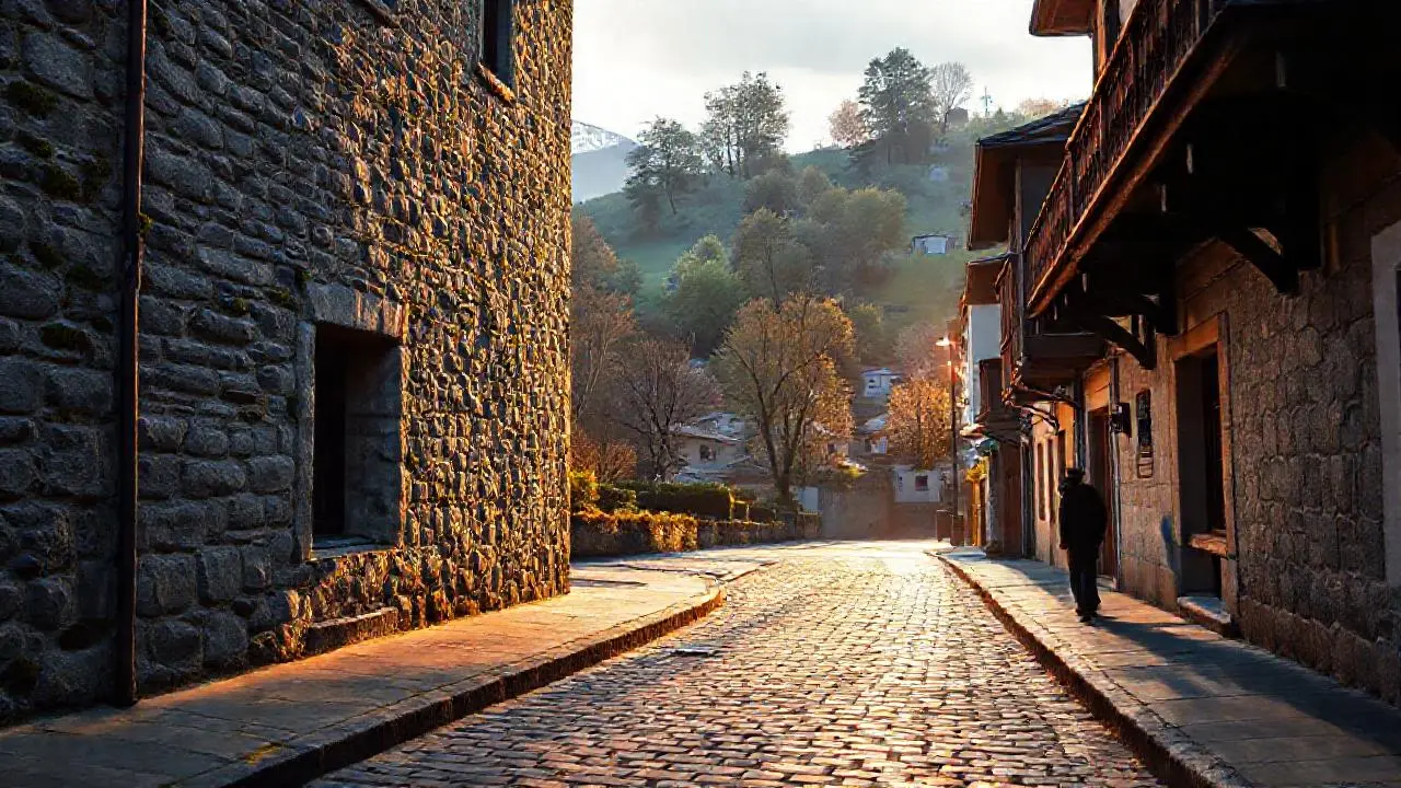 Fachada antigua, luminosa y con profundidad