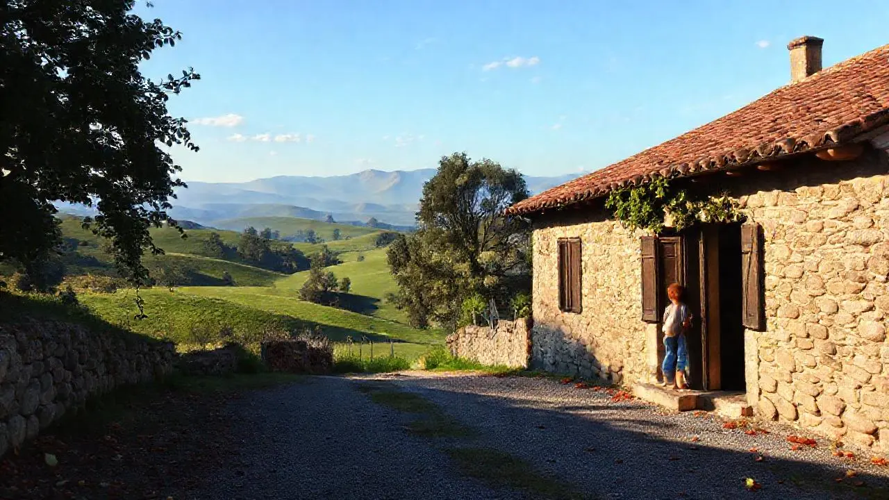 Paz rural en luz suave y natural