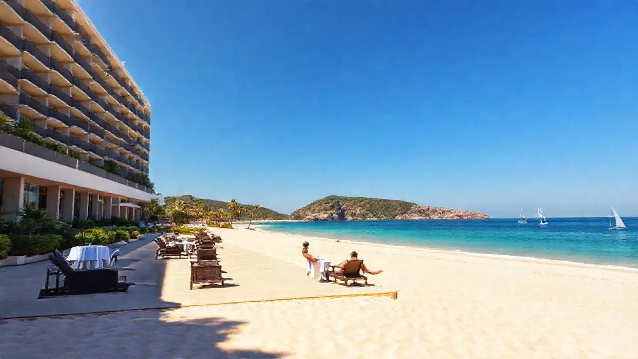 Playa tranquila, sol y relajación total