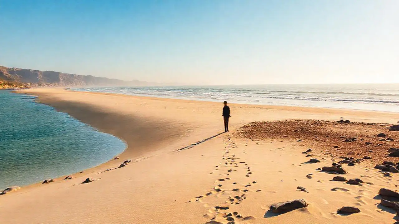 Paisaje costero vasto, sereno y natural