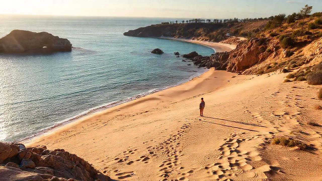 Un paisaje costero tranquilo y soleado