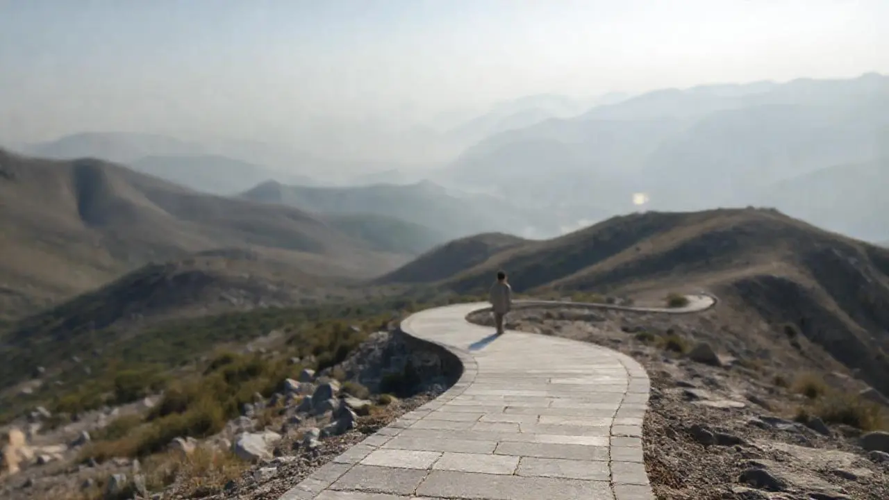 Paisaje sereno, vasto y ligeramente brumoso
