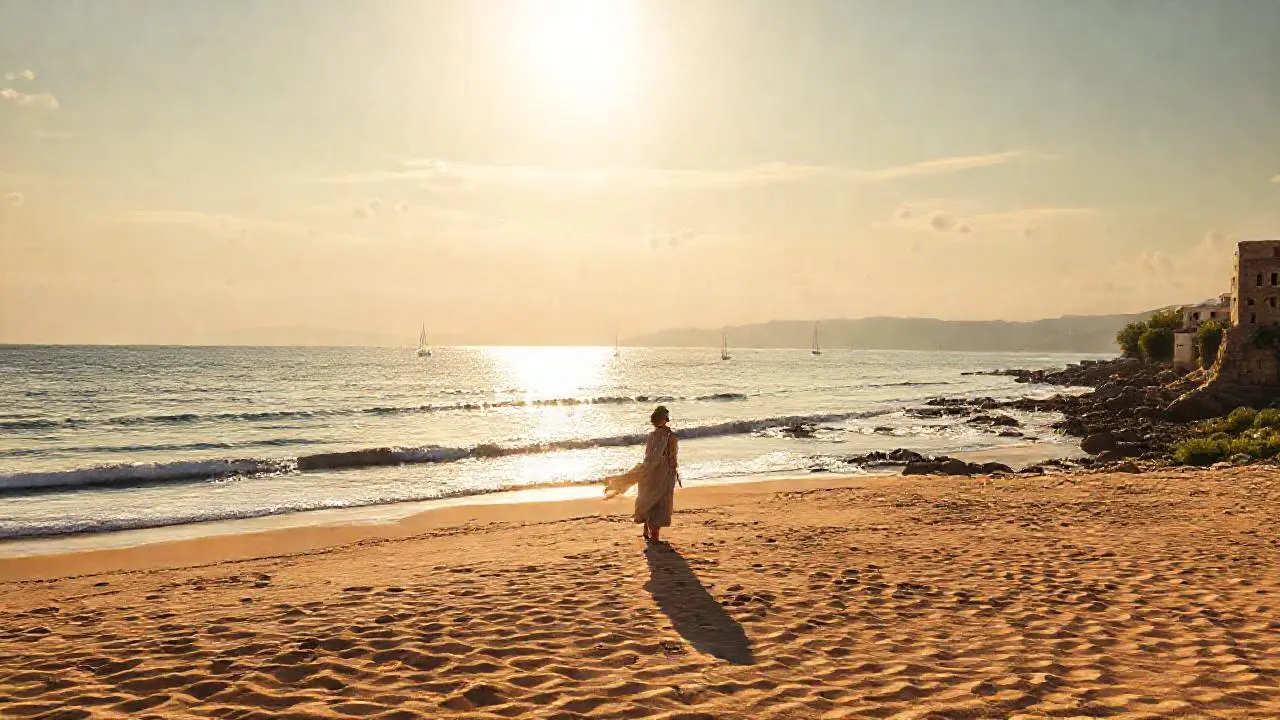 Escena costera serena y natural