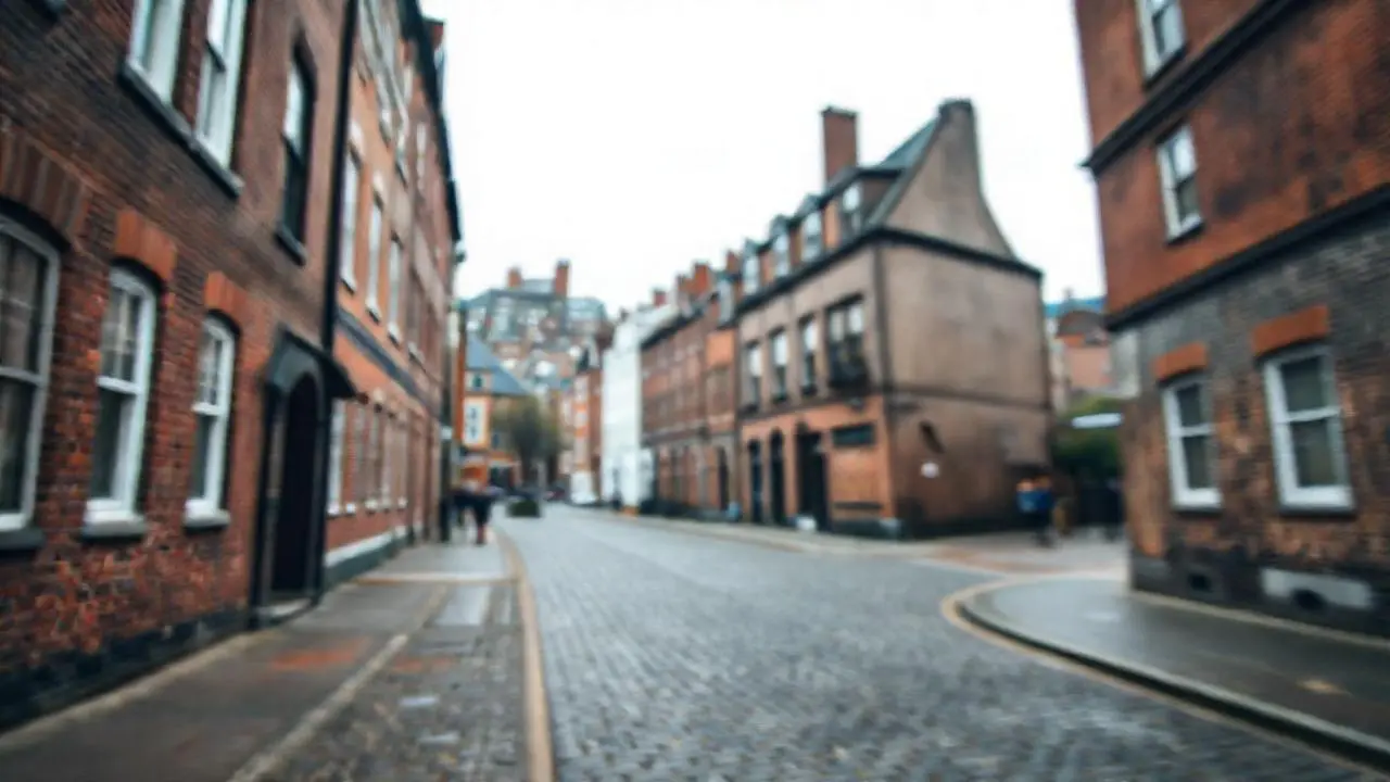 Calle urbana, atmósfera suave y un tanto borrosa