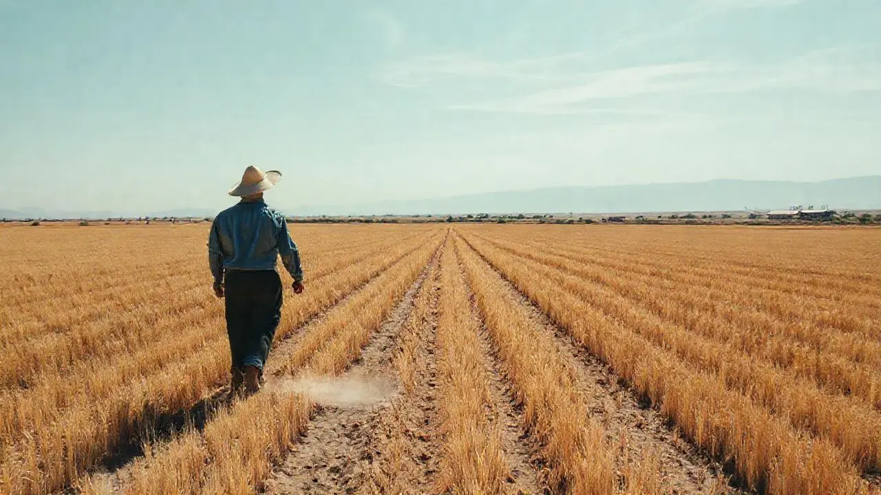 Campo vasto, silencioso y dorado