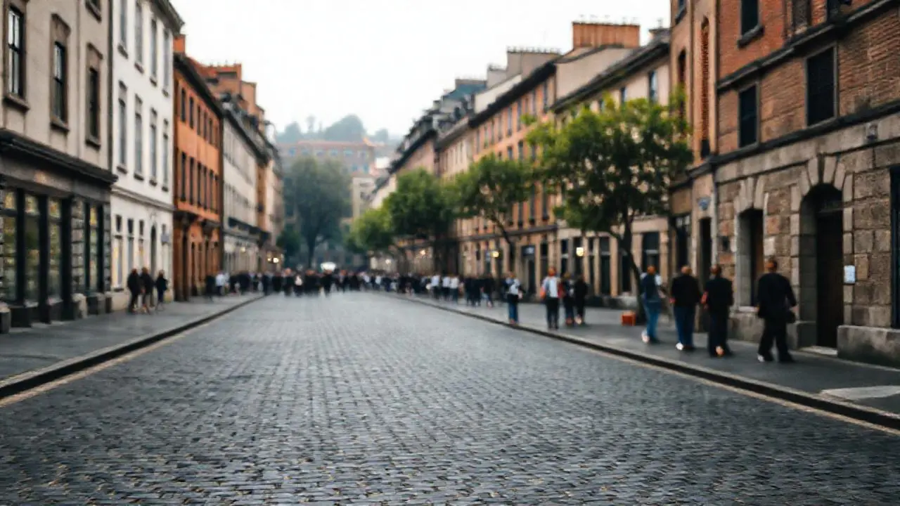 Ambiente urbano tranquilo, suave y difuso