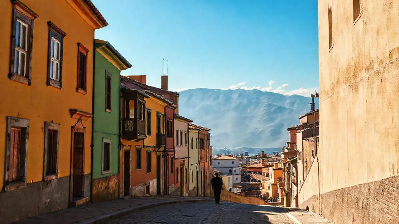 Pueblo antiguo, tranquilo y lleno de luz