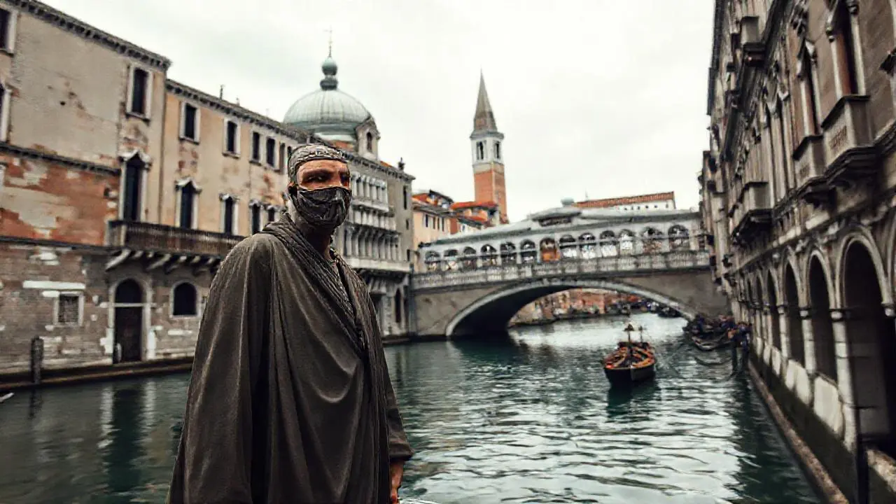 Escena antigua, serena y ligeramente borrosa