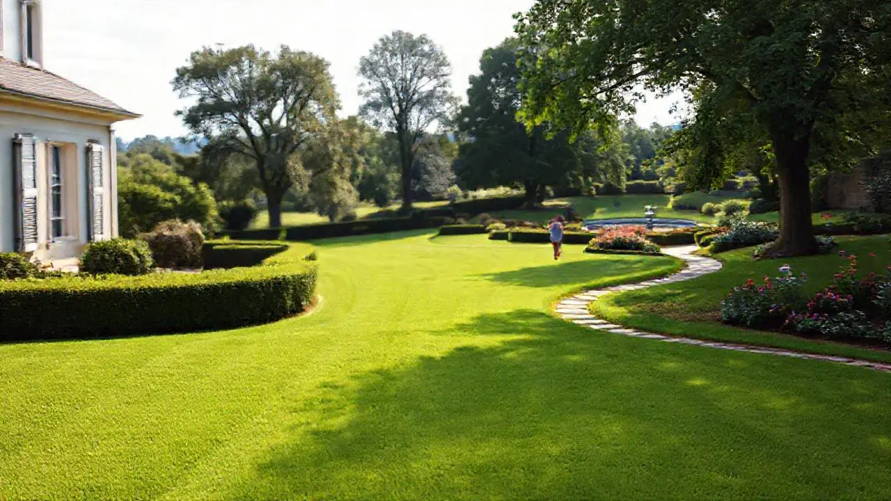 Jardín tranquilo, luminoso e impresionista