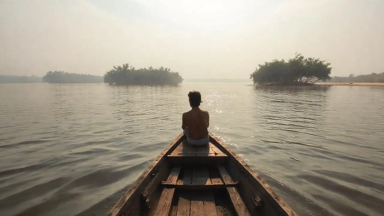 Tranquila escena costera, luz suave y natural