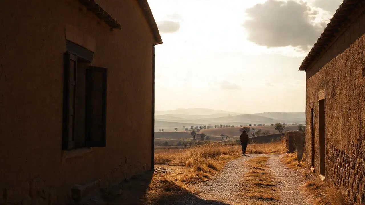 Paz rural, luz cálida y tranquila