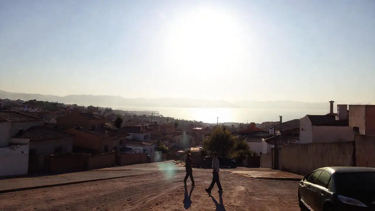 Paz serena en un pueblo costero