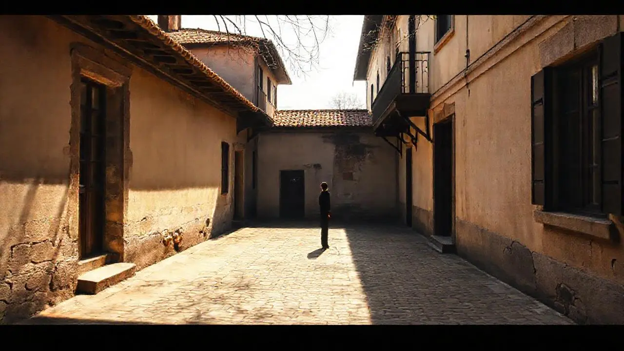 Tranquila escena histórica, llena de atmósfera