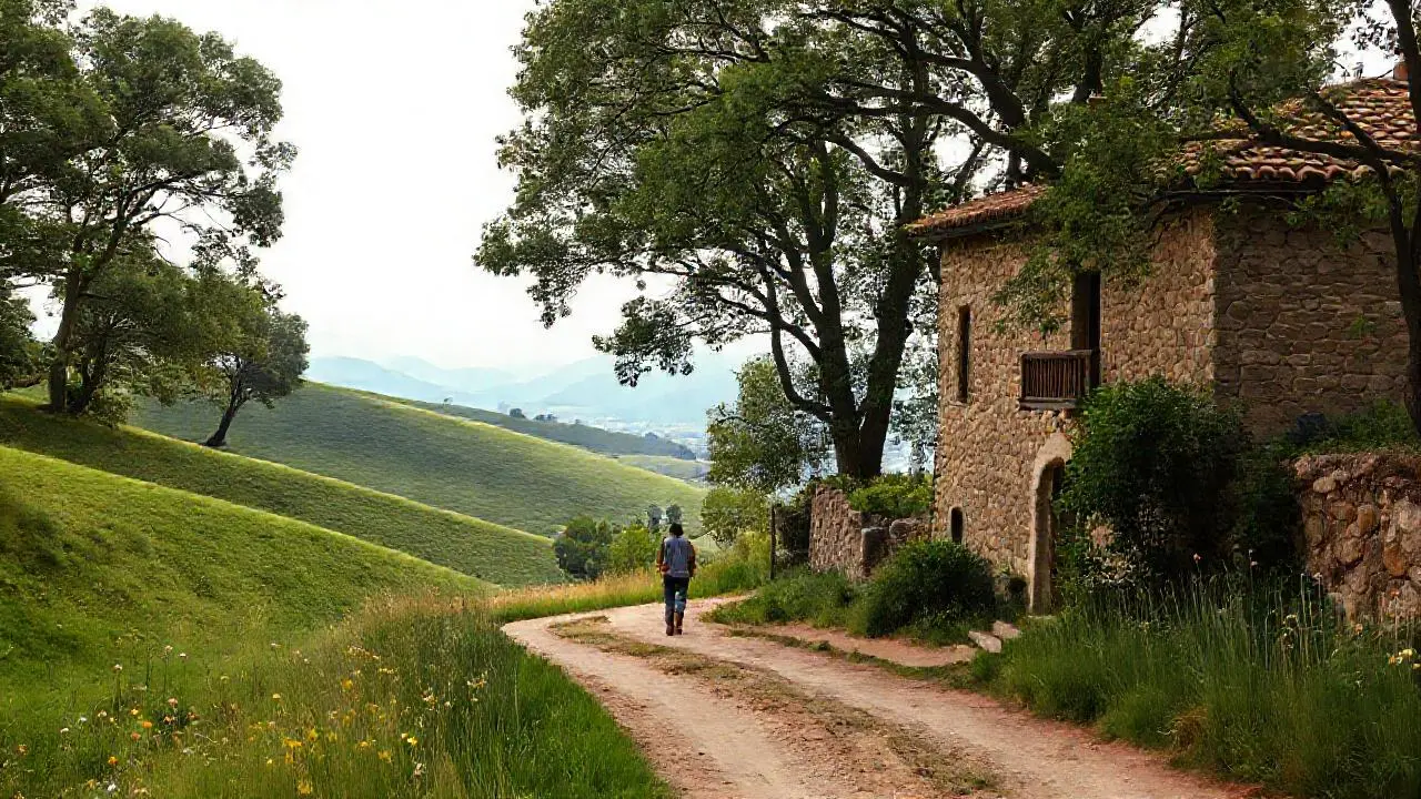 Paisaje rural tranquilo y evocador