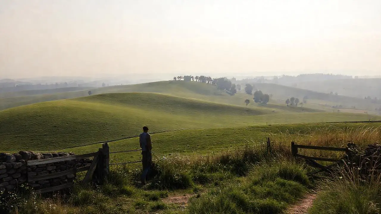 Paz rural, vasto y sereno paisaje