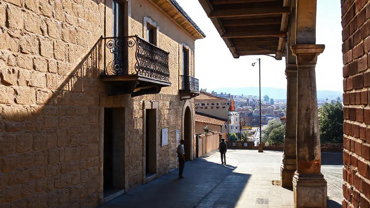 Edificio antiguo bañado por la luz suave