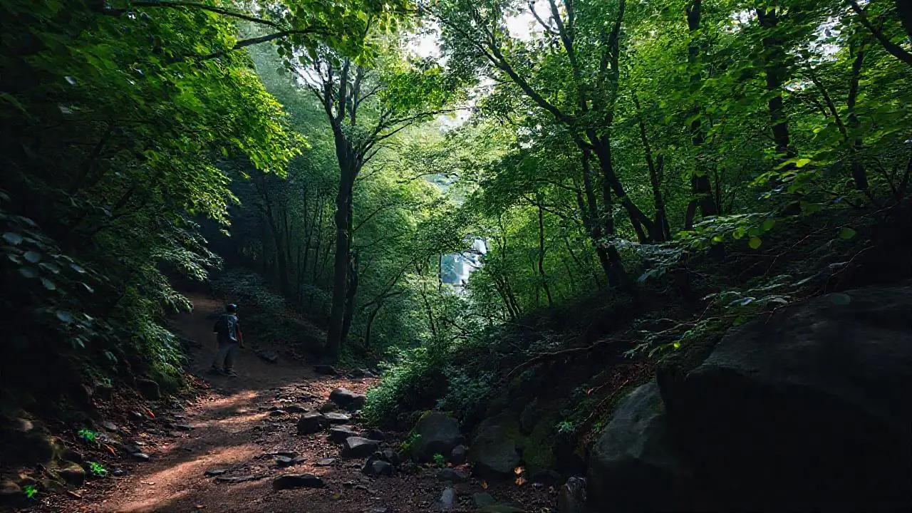 Bosque profundo, húmedo y con perspectiva lejana