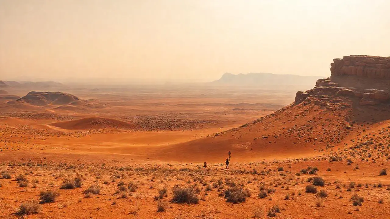 Paisaje árido, vasto y silenciosamente imponente