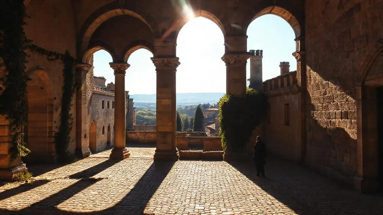 Palacio medieval: luz, historia y atmósfera serena