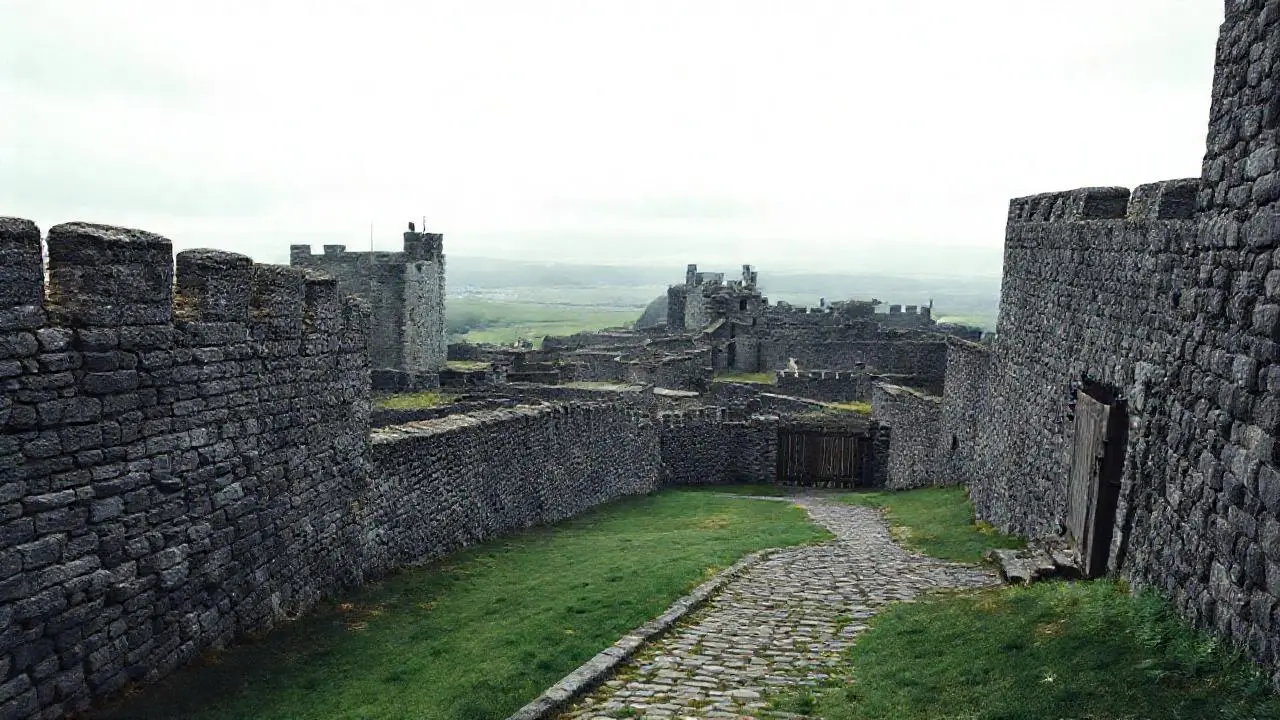 Castillo antiguo, tranquilo y melancólico