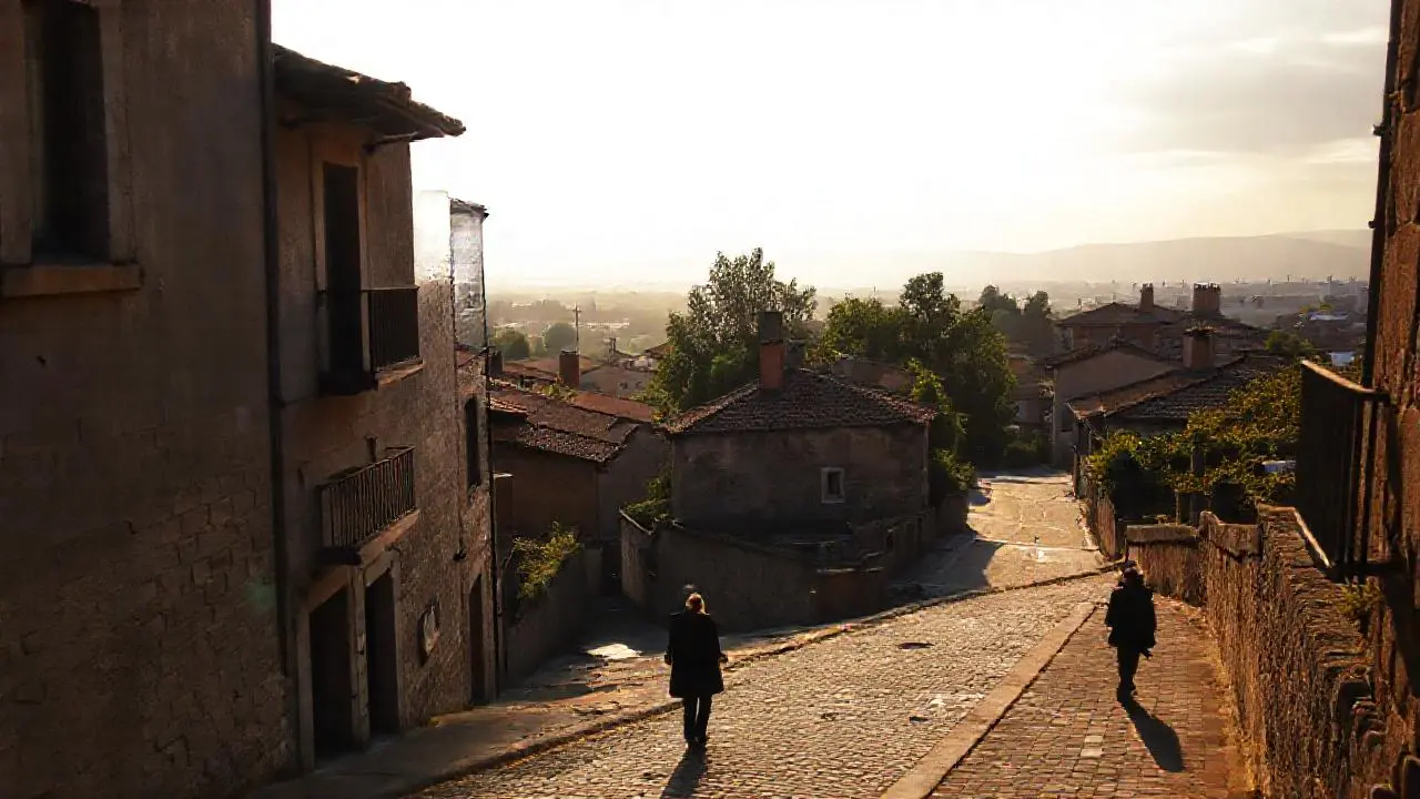 Paz tranquila en una escena medieval