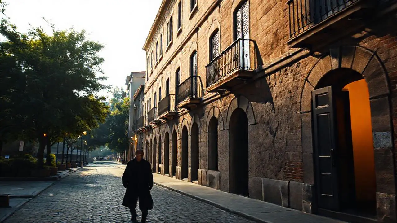 Un paisaje urbano clásico, tranquilo y evocador